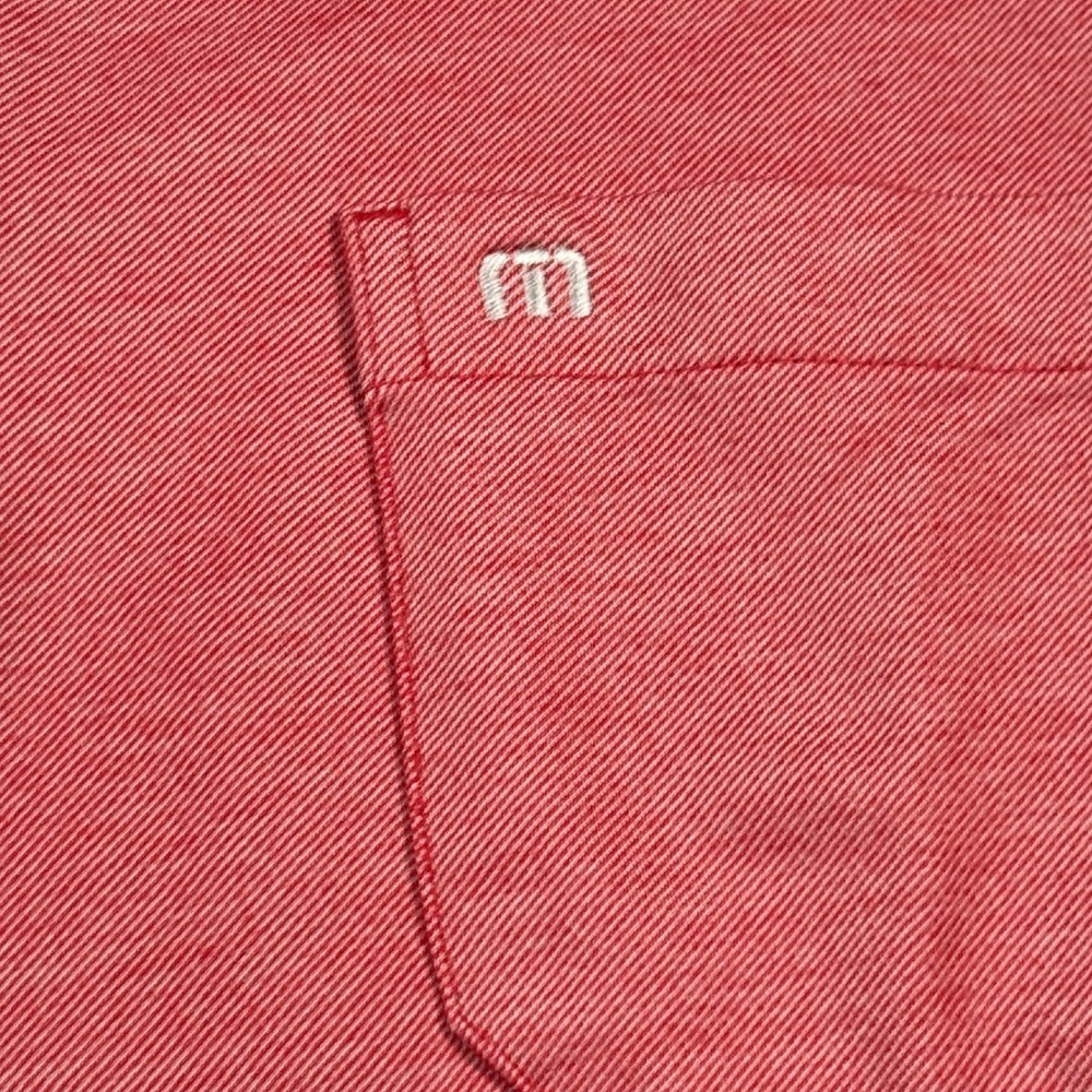 Travis Mathew Polo Shirt Mens XXL Red Heathered Short Sleeve Pocket Golf‎ Pique - Picture 5 of 12